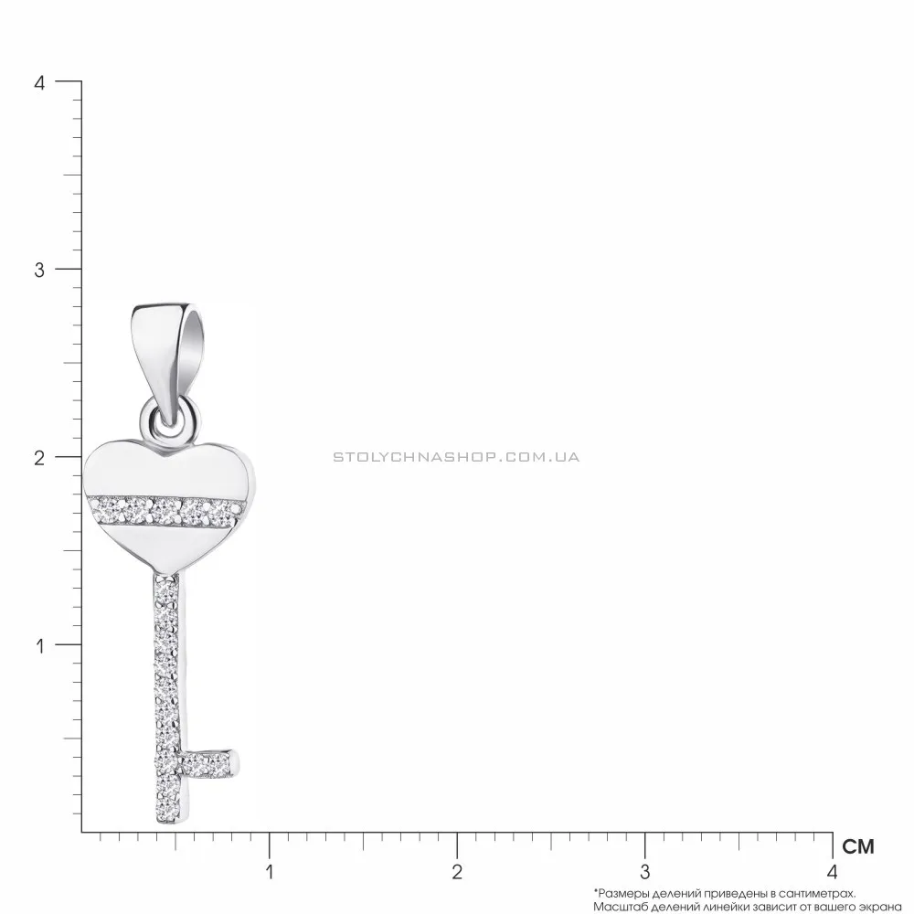 Підвіска «Ключик» зі срібла з фіанітами (арт. 7503/2853) - 2 - цена