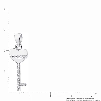 Підвіска «Ключик» зі срібла з фіанітами (арт. 7503/2853)