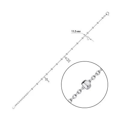 Браслет из серебра с подвесками (арт. 7509/3811)
