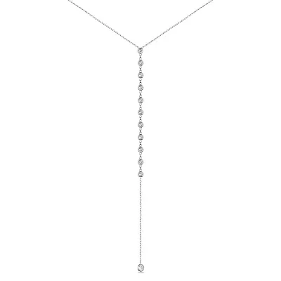 Срібне кольє-краватка з фіанітами Trendy Style (арт. 7507/1988)