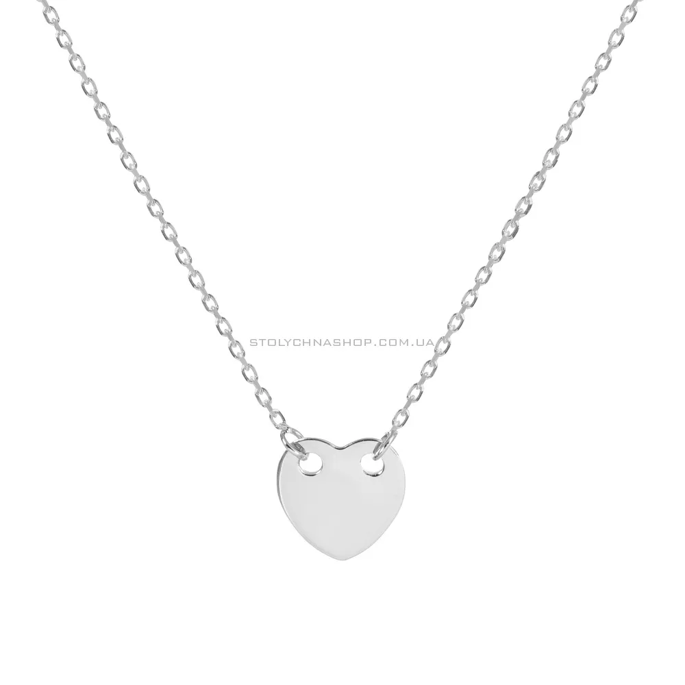 Колье «Сердечко» из серебра с ониксом (арт. 7507/1012о)