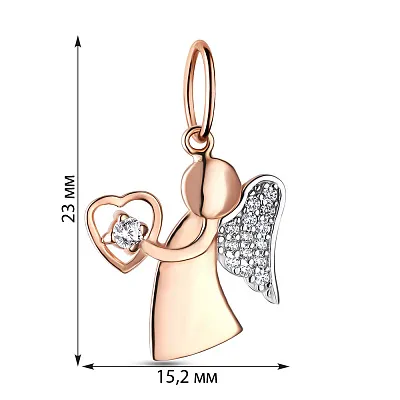 Золотая подвеска «Ангел» с фианитами (арт. 423659)