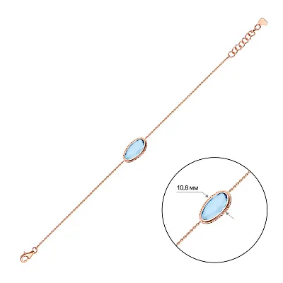 Золотий браслет з блакитним кварцом (арт. 326215Пкг)