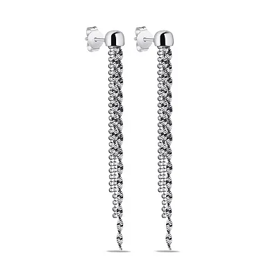 Срібні сережки-підвіски без каменів (арт. 7518/6789)