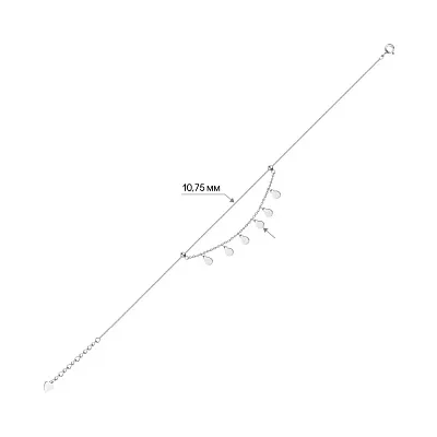 Браслет зі срібла на ногу без каменів (арт. 7509/3078/3)