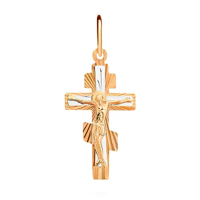 Золотой нательный крестик "Распятие" (арт. 521003н)