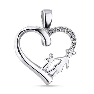Срібна підвіска «Серце» з фіанітами (арт. 7503/2399)