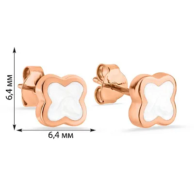 Золоті сережки-пусети з перламутром (арт. 106903/7п)