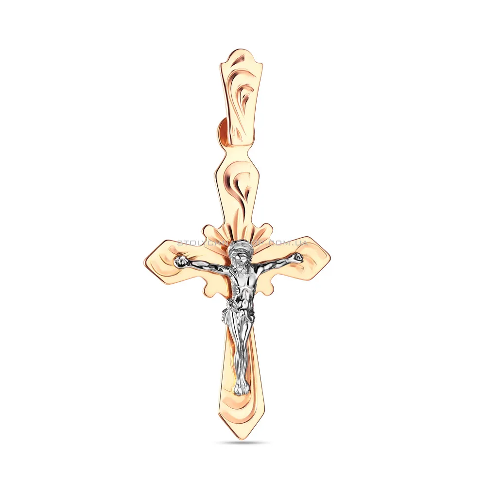 Натільний хрестик з розп'яттям з золота (арт. 511701)
