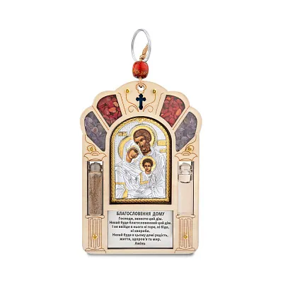 Серебряная икона Святое Семейство (80х120 мм) (арт. PI-1/005D/G/ua)