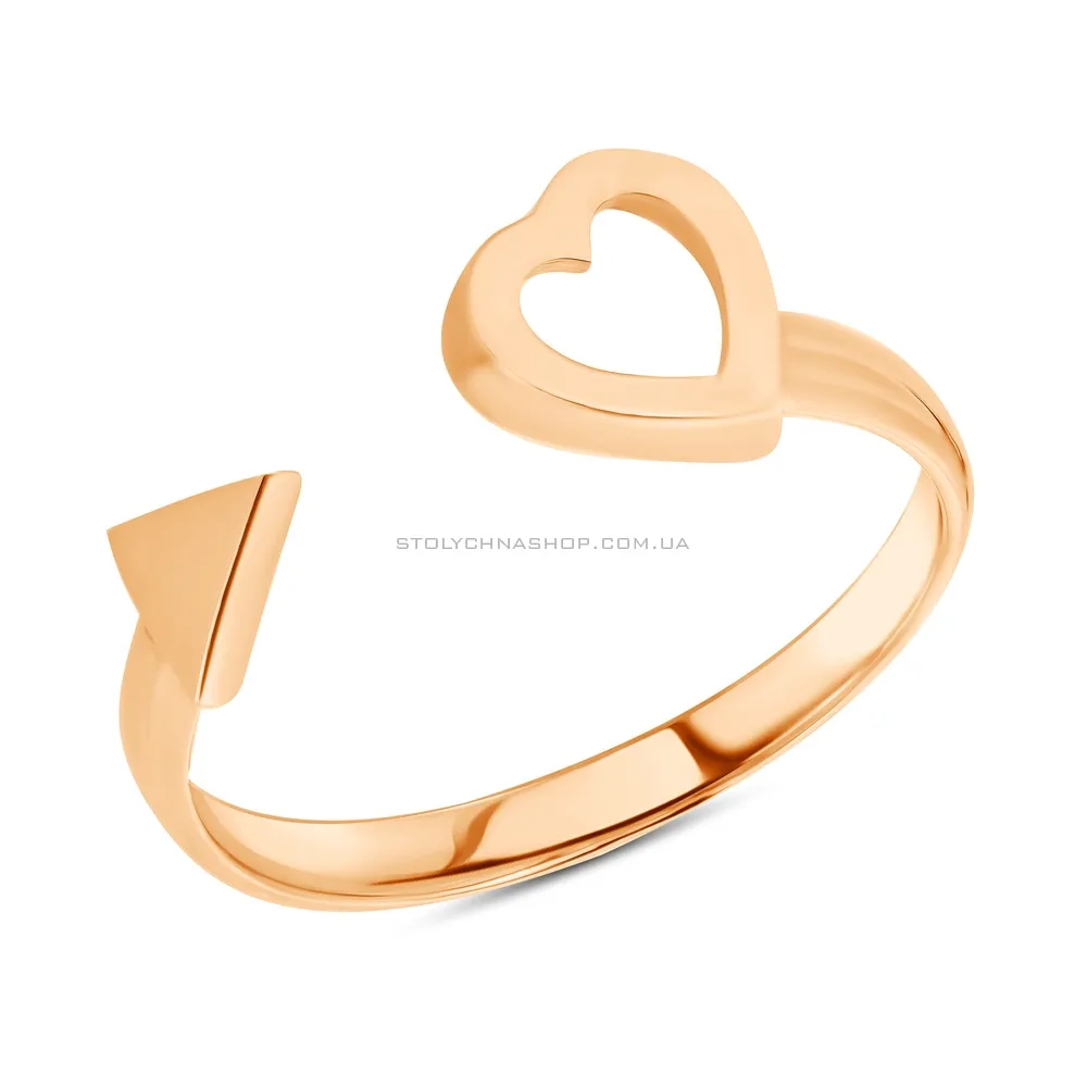Безразмерное кольцо из красного золота «Сердце» (арт. 154951) - цена