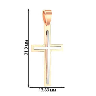 Золотая подвеска-крестик  (арт. 440538)