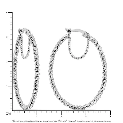 Сережки-кільця в білому кольорі золота (арт. 107612/30б)