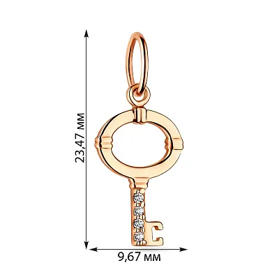Підвіска золота «Ключик» з фіанітами (арт. 423605)