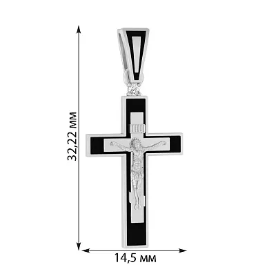 Хрестик з золота з чорною емаллю (арт. 501091беч)