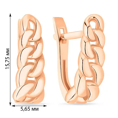 Сережки "Ланки" з червоного золота  (арт. 108967)