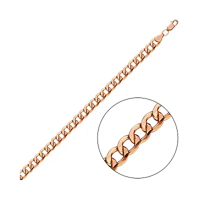 Цепочный  браслет из красного золота плетения Панцирное (арт. 311006)
