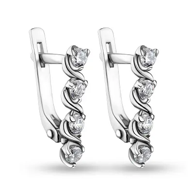 Срібні сережки з доріжкою з фіанітів  (арт. 7902/01225661)