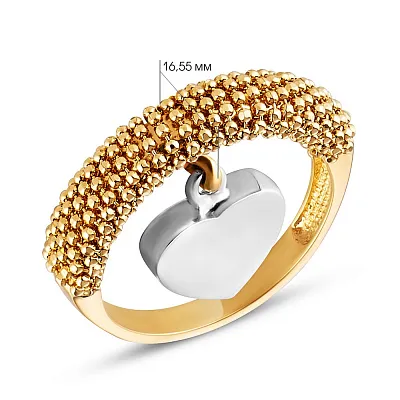 Золотое кольцо «Сердце»  (арт. 154198жб)