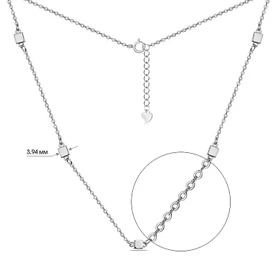 Срібне кольє з об'ємними геометричними фігурами Trendy Style (арт. 7507/1290)