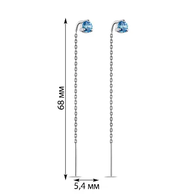 Серебряные серьги-протяжки с альпинитами (арт. 7502/557агсп)
