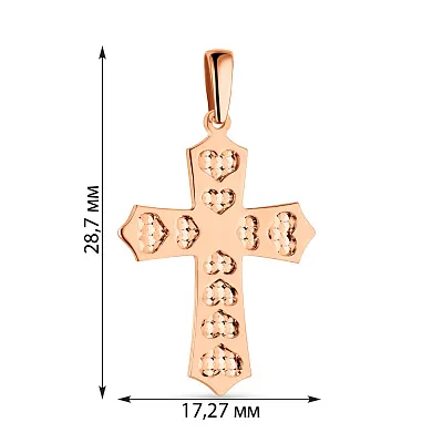 Золотий хрестик з алмазною гранню  (арт. 424571)