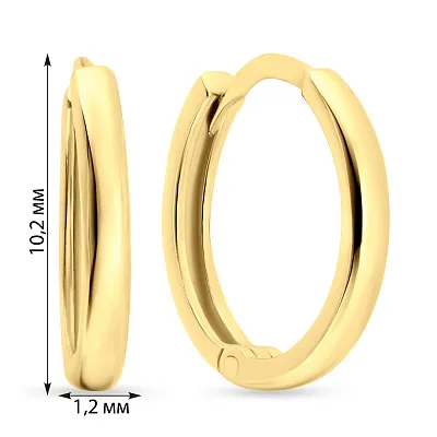 Золотые сережки кольца (арт. 103815/10ж)