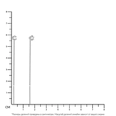 Серьги-протяжки из золота с фианитом  (арт. 110821б)