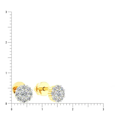 Золоті сережки пусети з фіанітами (арт. 110353ж)