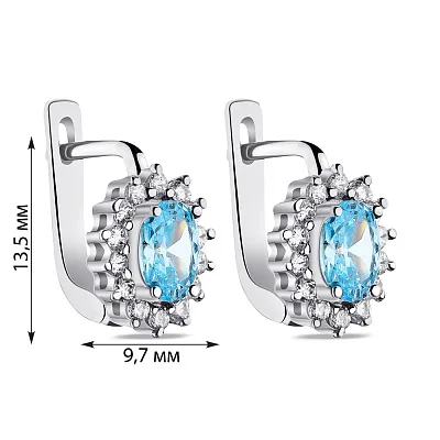 Срібні сережки з фіанітами (арт. 7502/СК2ФТ/470)