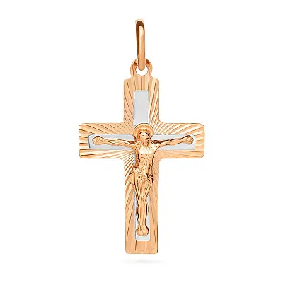 Золотий православний хрестик з розп'яттям (арт. 521123н)