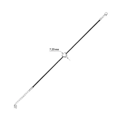 Браслет на чорній нитці зі срібною вставкою  (арт. 7309/2228ч)
