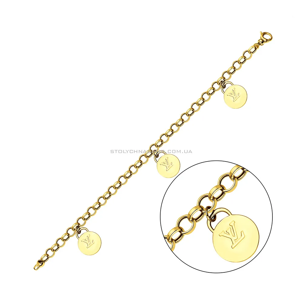 Золотий браслет з підвісками  (арт. 324967жП3) - цена