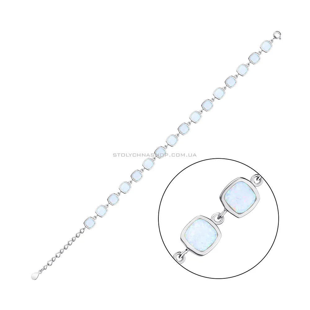 Срібний браслет з опалом (арт. 7509/4118Поб) - цена