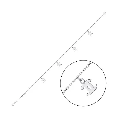 Браслет срібний на ногу з підвісками (арт. 7509/2466н)