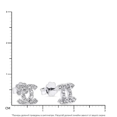 Срібні сережки пусети з фіанітами (арт. 7518/5479)