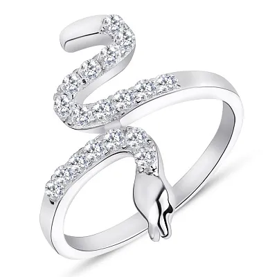 Серебряное кольцо «Змея» с фианитами (арт. 7501/4463)
