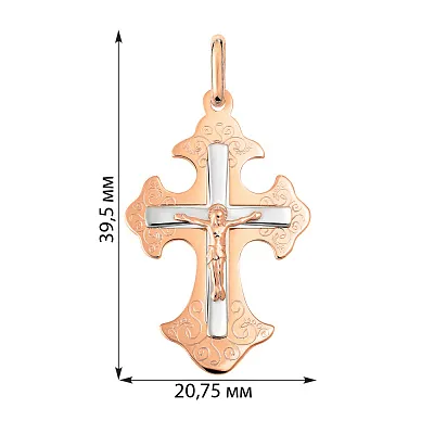 Золотой нательный крестик с распятием  (арт. 501610р)