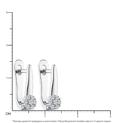 Сережки срібні з білими фіанітами  (арт. 7502/4753)