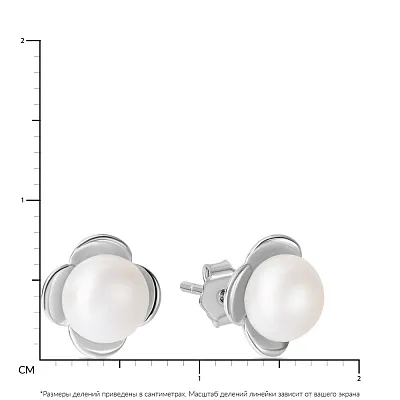 Срібні пусети з перлами (арт. 7518/5691жб)