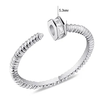 Безразмерное серебряное кольцо с фианитами  (арт. 7501/5915)