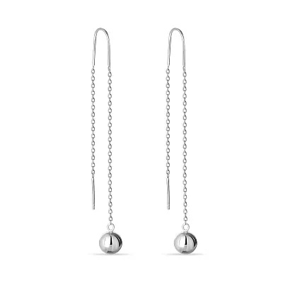Срібні сережки-протяжки «Кульки» (арт. 7502/3890)