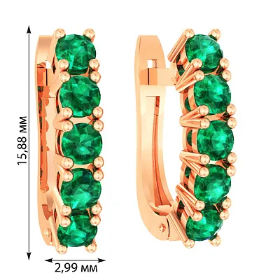 Золоті сережки зі смарагдами (арт. 111027Пи)
