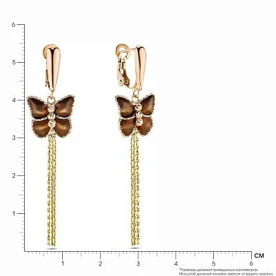 Золотые серьги Francelli «Бабочки» (арт. 107384жкр)