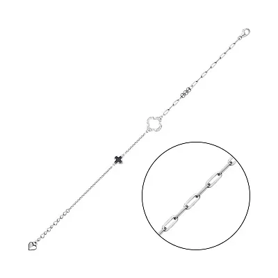 Браслет срібний з емаллю та фіанітами (арт. 7509/4112еч)