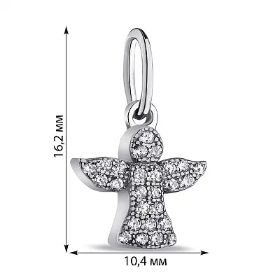 Срібний кулон Янгол з фіанітами  (арт. 7503/П2Ф/1005)