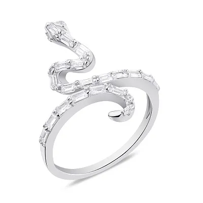 Серебряное кольцо Змея с фианитами (арт. 7501/6226)