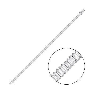 Серебряный браслет с дорожкой из фианитов  (арт. 7509/4199)