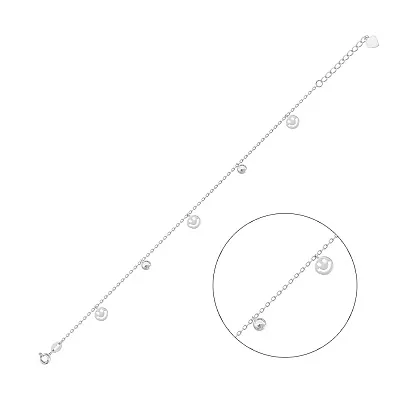 Серебряный браслет с подвесками с фианитами (арт. 7509/2309)