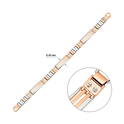 Чоловічий браслет з комбінованого золота  (арт. 325541кб)